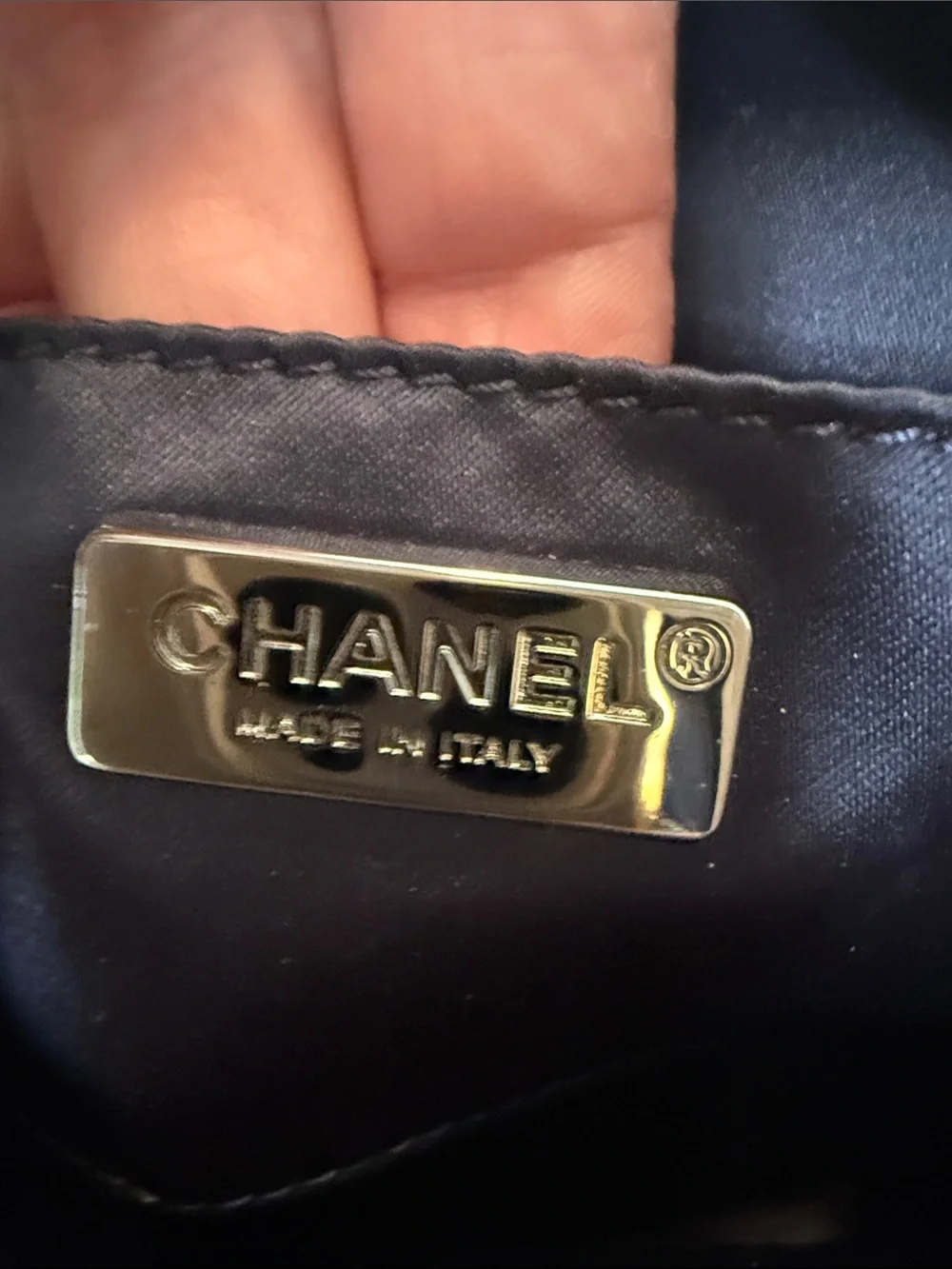 Chanel Paris-Hamburg Round Evening with Bronze and Navy Sequin Gunmetal Chain